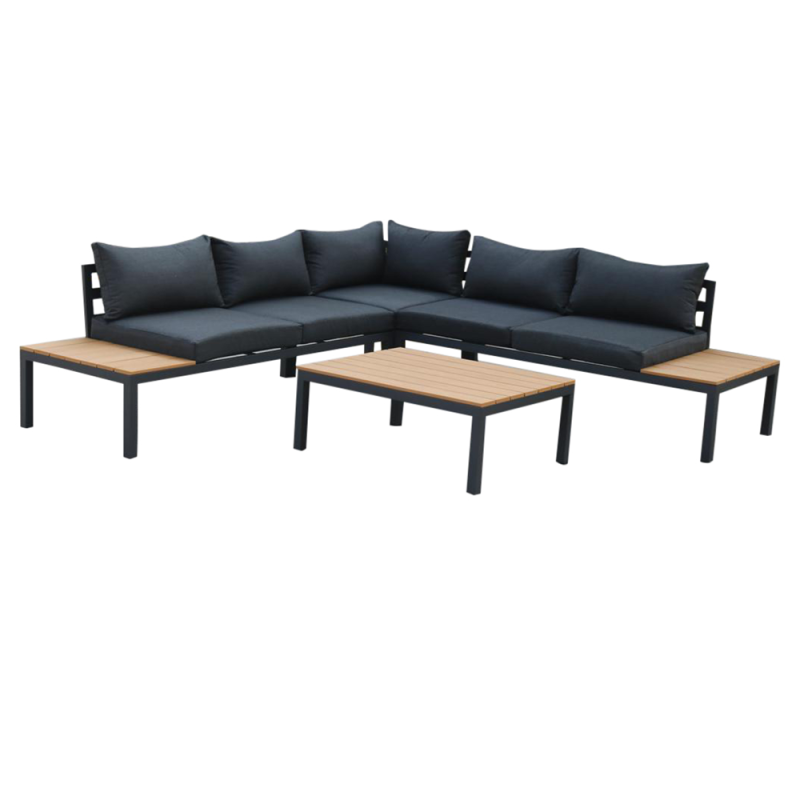 Wholesale Luxury garden outdoor aluminum sofa set furniture l shape sofa cover with coffee table