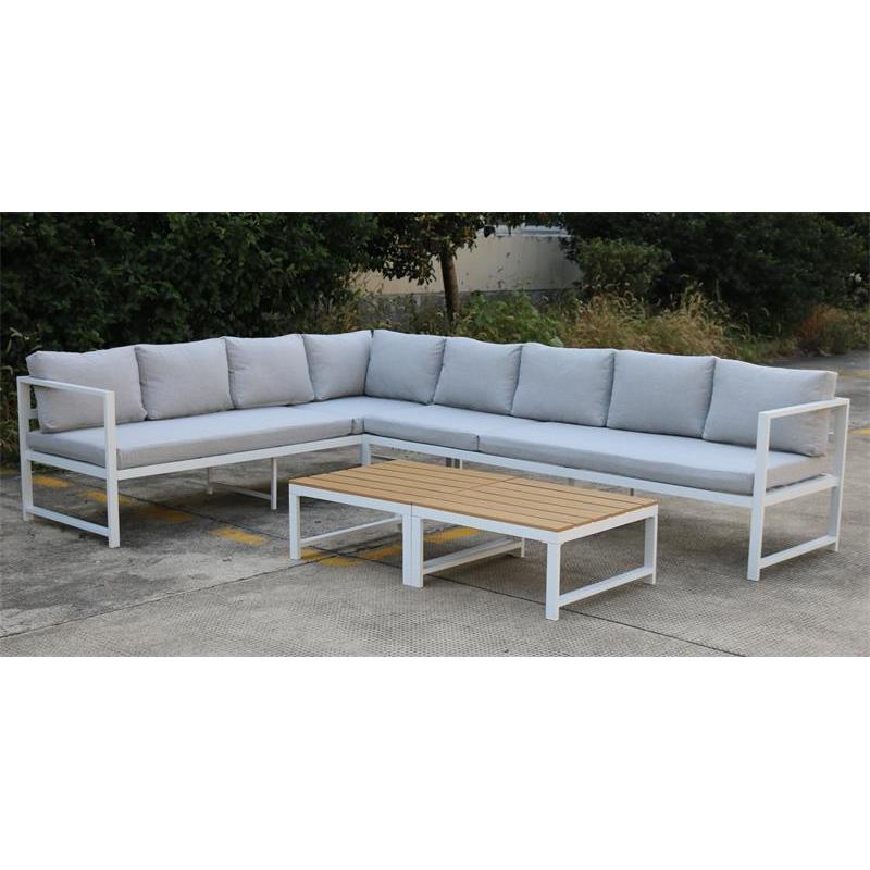 YOHO Outdoor Garden Sets Patio Aluminum Conversation Sofa Set L-shapes Multi-functional all weather Lounge Sofa with cheap price