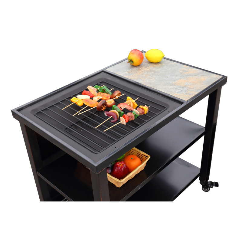 Outdoor garden square outdoor brasero charcoal fire pit cart