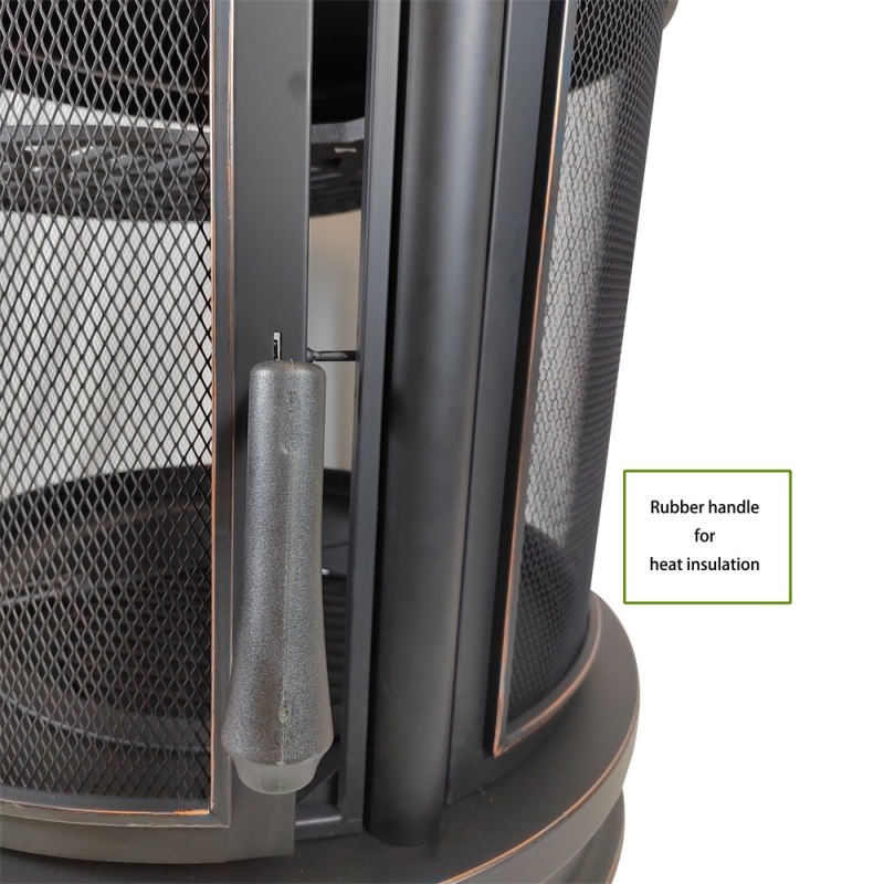 Outdoor black high-heat-resistant paint   with cast iron grills cooking fire pit