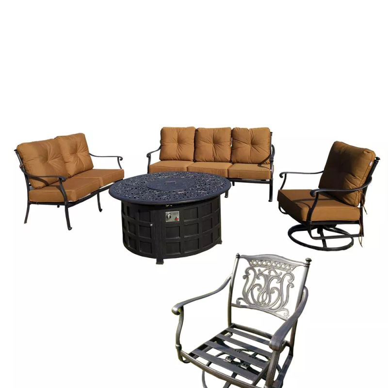 Yoho High End Outdoor Square 43 Inch Gas Fire Pit Table Outdoor Backyard Cast Aluminum Smokeless gas fire pit table