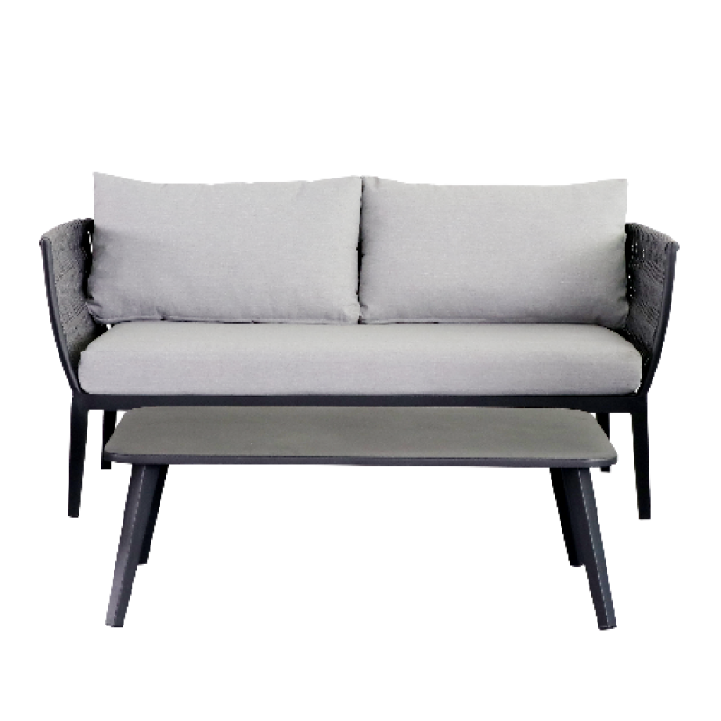 Yoho European Style Hot Sale outdoor furniture Aluminum Sofa Set hand-made Polyester Rope weaving garden sofa set