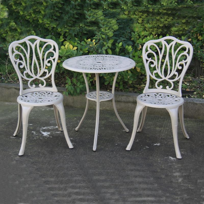 Outdoor cast aluminum 3pc Bistro Set, Balcony table and chair  Garden Set