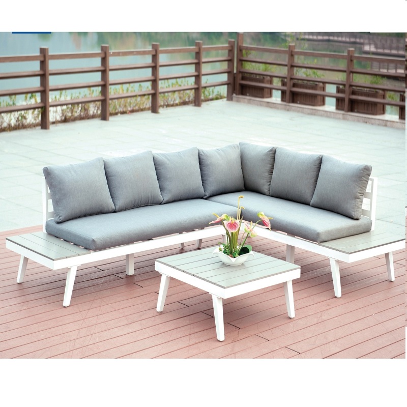 New Design Aluminum frame Furniture Outdoor Patio  Multi-function L-shape Sofa