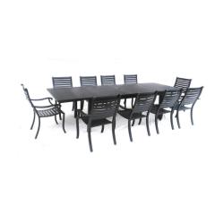 All aluminum dining set for outside extend table and armchair chair patio set