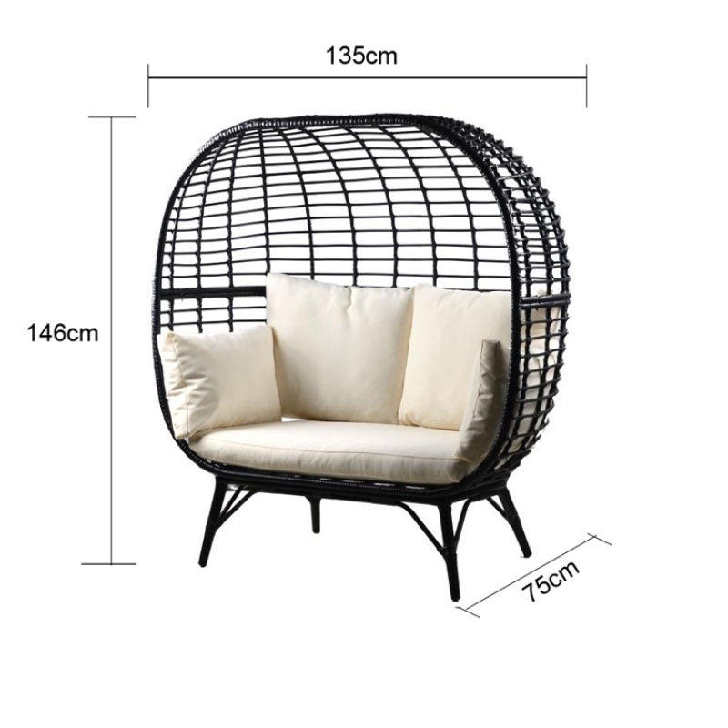 Wicker Synthetic Egg Chair Sets Apple Shape Rattan Stand Chair