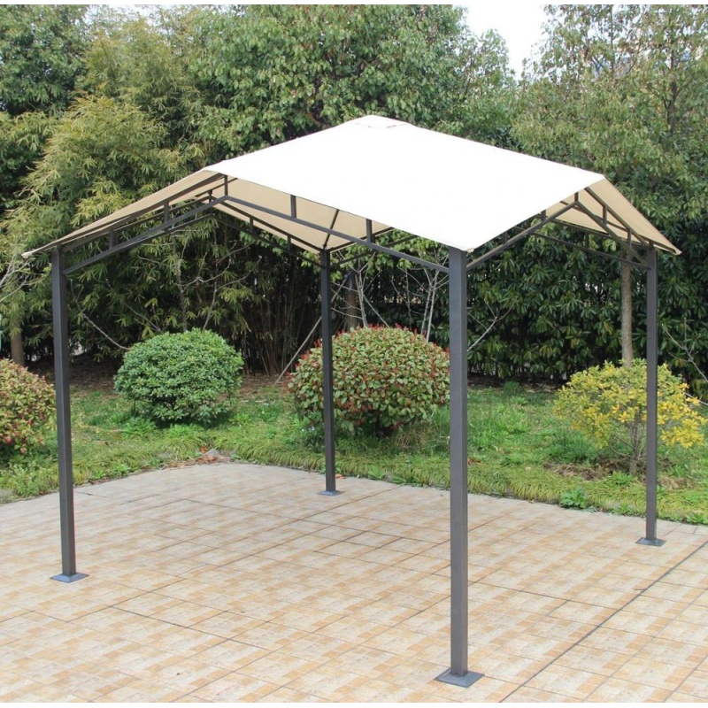 Outdoor 3*3 square garden rattan wrought iron folding gazebo