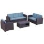 YOHO 4pcs Outdoor Patio conversation sofa Set outdoor bench single chairs Plastic sectional Sofa Set