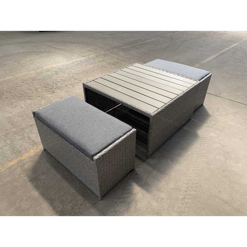 YOHO Hot sale 3pcs FAUX Rattan sofa set Modern design Love seat cube set Outdoor indoor available balcony decor luxury