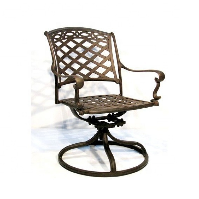 High-end classical all aluminum chair cast alum patio swivel chair metal outdoor patio furniture