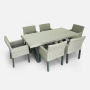 6 Seats Alu Rattan Garden Table and Chair Outdoor Dining Set Furniture  Aluminum Patio Dining Table Set