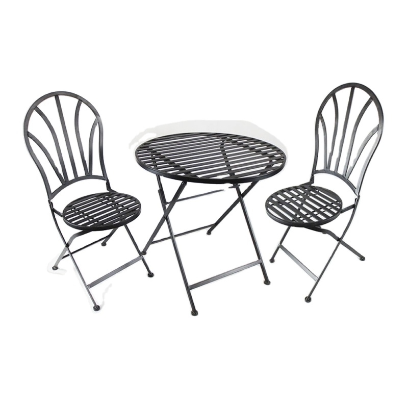 Yoho Iron Metal Garden Courtyard Patio 3 pieces Bistro Set Rope  style outdoor Garden Furniture bistro set
