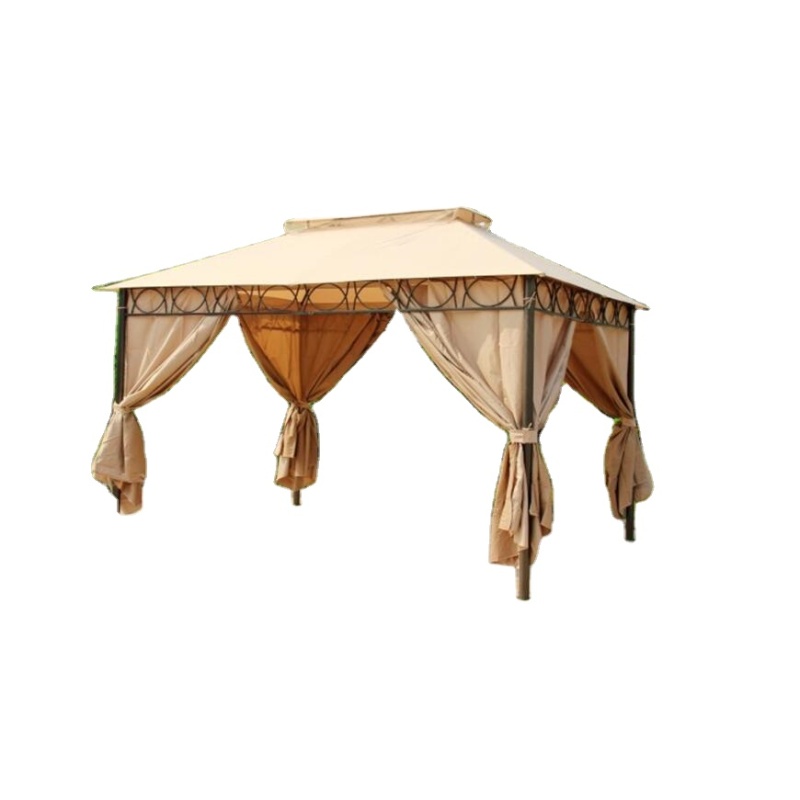 Outdoor aluminium garden gazebo with nets and curtains outdoor patio gazebo with hardtop