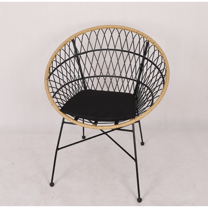 YOHO Wholesale cheap Outdoor furniture Garden Chairs Aluminum and PE distorted rattan  Leisure Dining chair