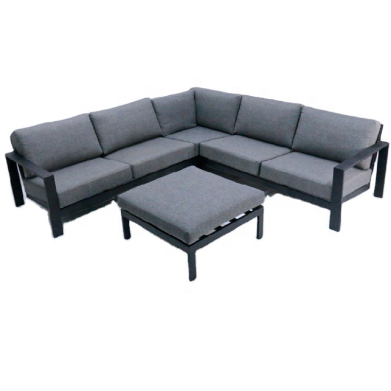 YOHO 7 Pcs Outdoor Aluminum sofa set Garden Patio Simple Classic Leisure sectional Sofa set with Back
