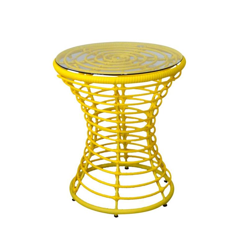 Outdoor PE Round and Flat Rattan Bistro Set Garden 3pc Wicker Patio Tea Table Chair Set