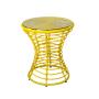Outdoor PE Round and Flat Rattan Bistro Set Garden 3pc Wicker Patio Tea Table Chair Set