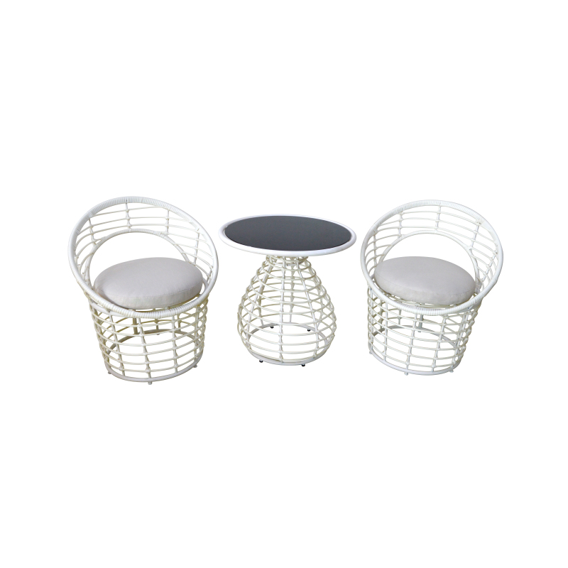 YOHO Hot Sale 3pcs Outdoor Rattan chair Garden Set Plastic balcony  patio reception rattan Conversation sofa set