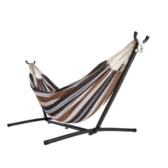 Best selling outdoor metal steel large folding portable double standing hammock chair stand with carry bag 450 pounds capacity