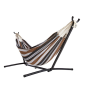Best selling outdoor metal steel large folding portable double standing hammock chair stand with carry bag 450 pounds capacity