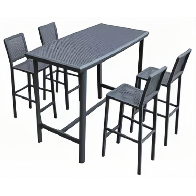 YOHO New Arrival Bar set restaurant furniture dining set Garden Patio Kitchen Backyard Bar stool with Bar Table for of 4 seater
