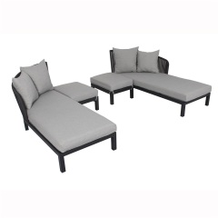 YOHO 4pcs combined Outdoor Modern style patio bench chair furniture set rattan sofa rattan rope sofa set
