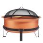 Garden Round Fire Pit Outdoor Fire Basket wih lid
