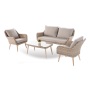 YOHO 4pcs Outdoor faux rattan sofa set Garden furniture Luxury Modern wricker chair Garden sofas