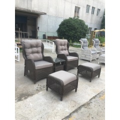 YOHO patio furniture 5pc Rattan Set wicker garden chairs With Adjustable Backrest