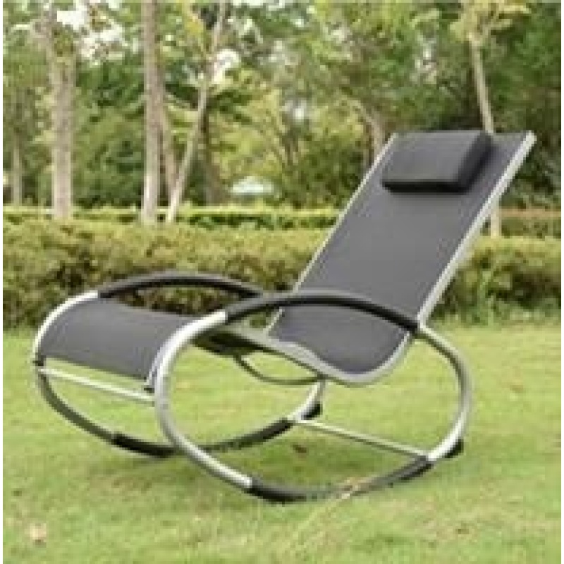 Full KD elliptical chaise lounger easily assemble without tools sun beach chair