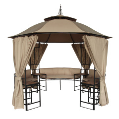 YOHO 3x3 Luxury Outdoor gazebo tent and curtains waterproof Patio garden  gazebo with seat bench with canopy /mesh/Curtain