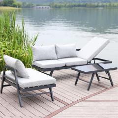 YOHO 3PCS Outdoor Furniture Garden Adjustable living room lounge aluminum sectional Sofa set with cushion