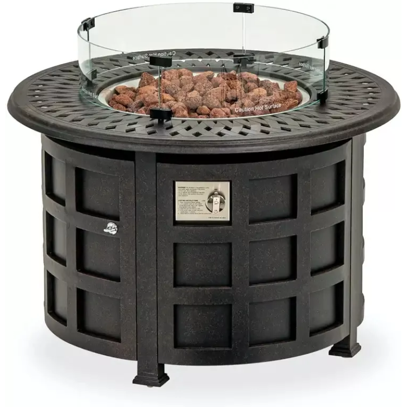 Yoho High End Outdoor Square 43 Inch Gas Fire Pit Table Outdoor Backyard Cast Aluminum Smokeless gas fire pit table