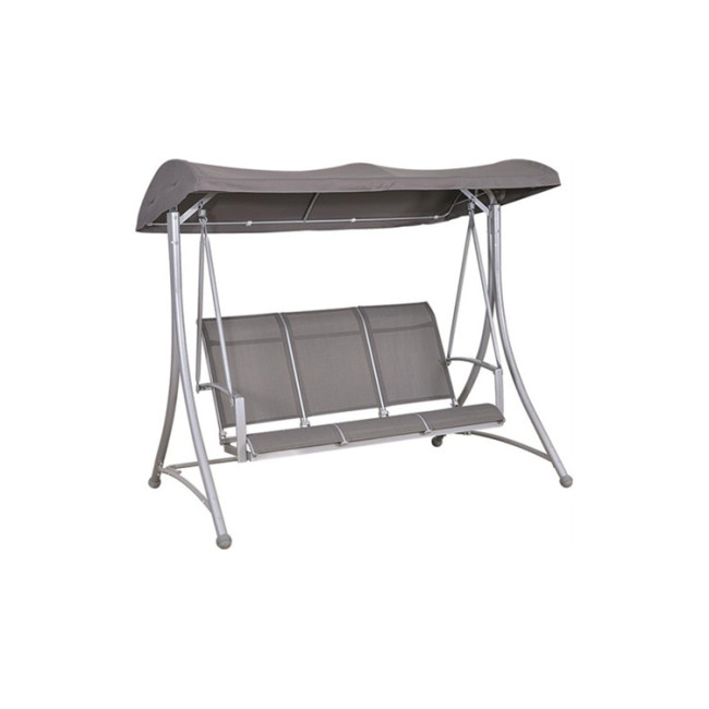 3 Seats Outdoor garden metal frame swing chair with cushions and canopy