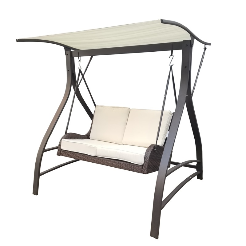 Canopy  garden backyard cushioned steel frame outdoor hammock swing