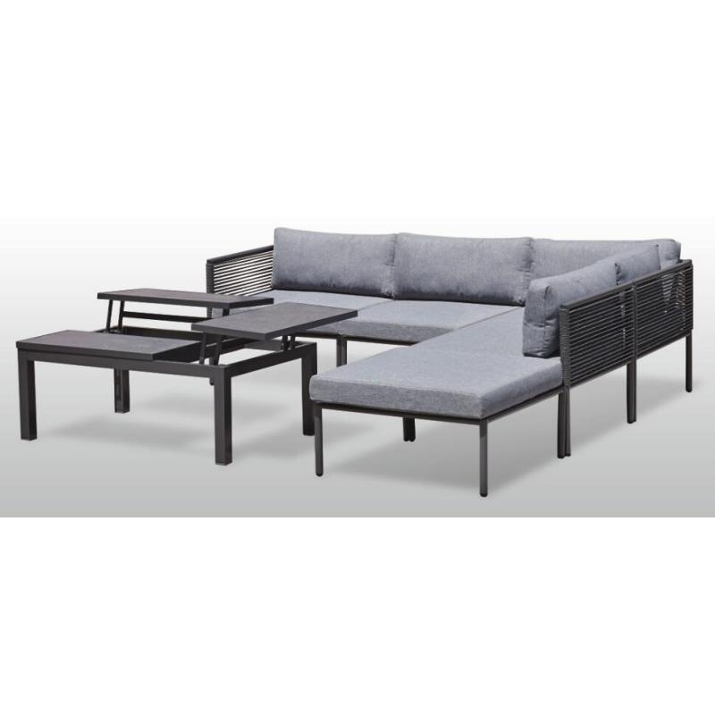 outdoor aluminum furniture quality rattan garden KD sofa and table set with 5 seater