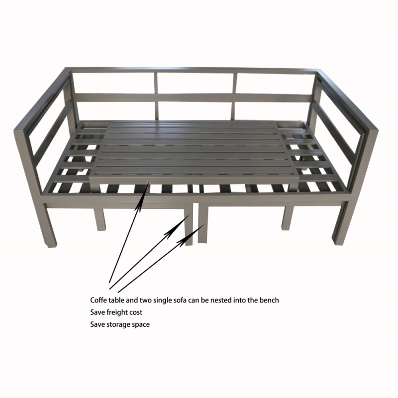 White Outdoor Sofa Set sectional Aluminum Garden Sofa De Patio for leisure