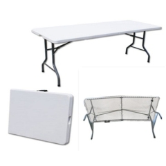 YOHO wholesale cheap Outdoor Garden HDPE plastic folding steel picnic table for event/wedding with HDPE top