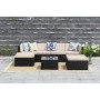 Yoho In Stock L shape PE wicker rattan garden sofa sets KD 8 Seater Steel sectional garden sofa sets