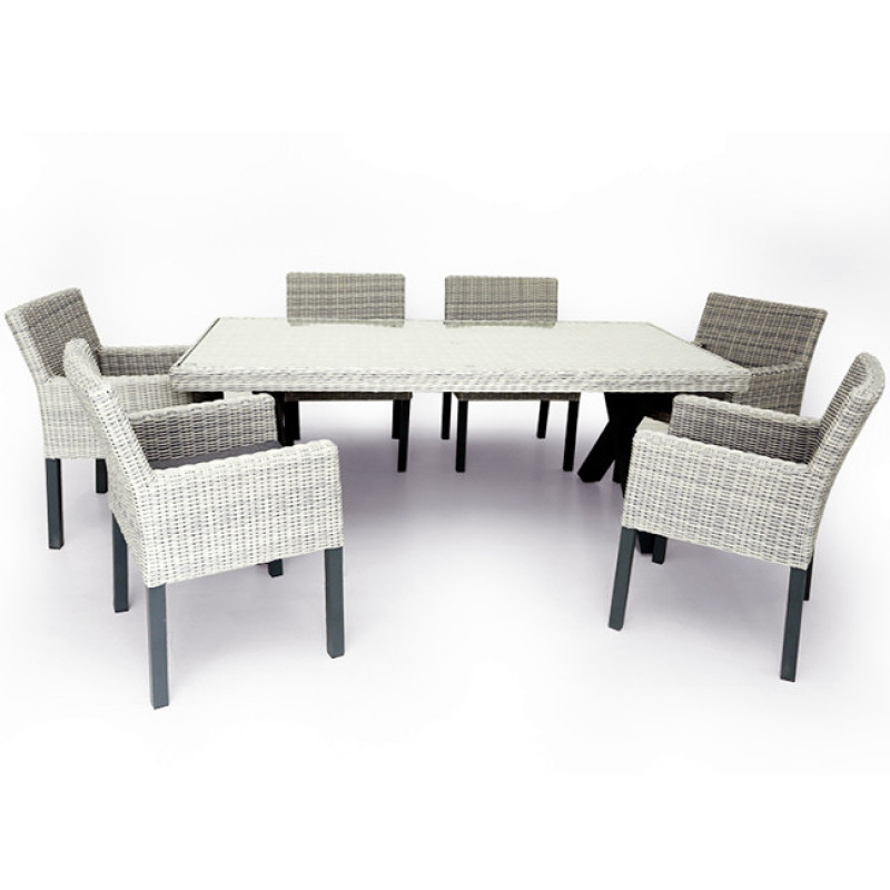 Luxury PE rattan dining furniture set Morden outdoor dining garden sets  All-Weather Wicker dining table chairs set