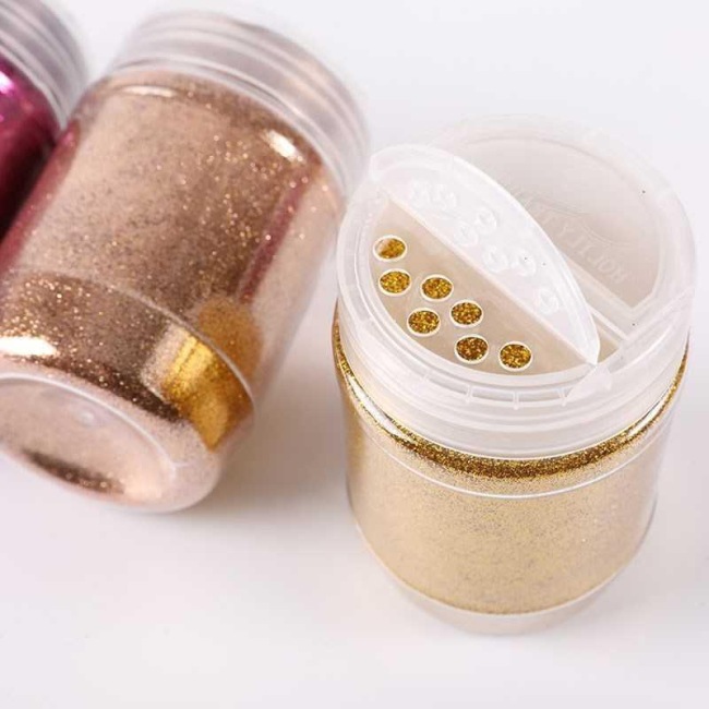 10g a jar gold eyeshadow nail glitter powder holographic make up for nail art crafts textile resin mica glitter powder