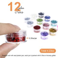 12 colors dipping cosmetic grade glitter powder for nail art Glitter diy decoration Stuff Sequins Powder