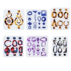Earrings earrings pendants geometric figures diy handmade epoxy jewelry mirror epoxy resin silicone mold for Crafts DIY Handmake