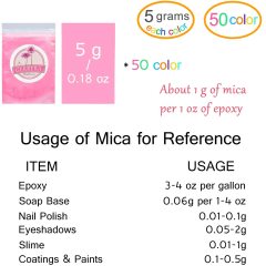 High Quality 50 Colors Mica Powder Pigment for Epoxy Resin Soap Making Slime