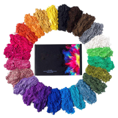 24 colors cosmetic grade pearl resin pigment color mica powder set for resin