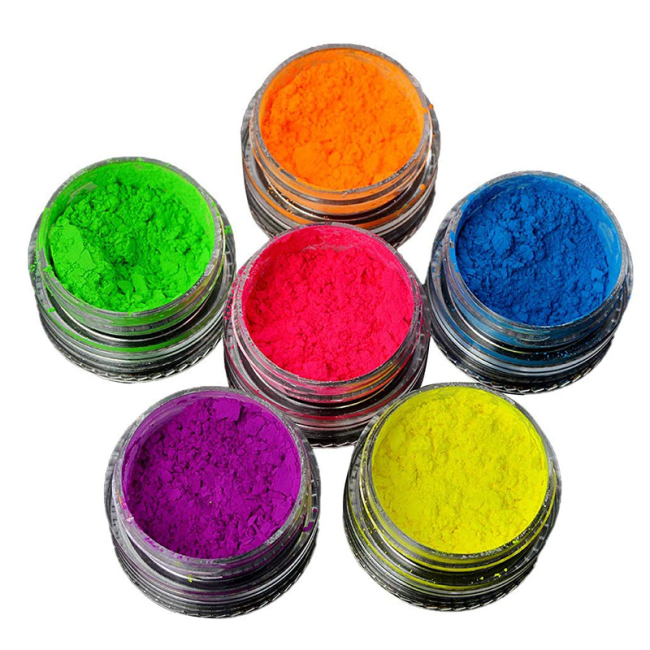 12 color Neon Pigment Effect Glitter color Powder Nail Polish Dust UV Gel for DIY Slime Bath Bomb Dyes Paint