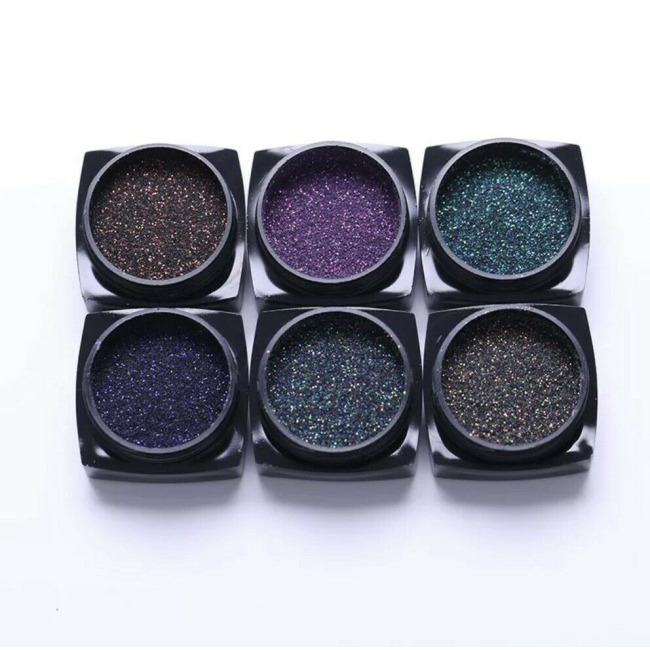 12 colors Gold Snail acrylic mica glitter powder cosmetic eye shadow Mixed Paillette Sequins for Face,Hair,Body, Makeup, 8g /jar