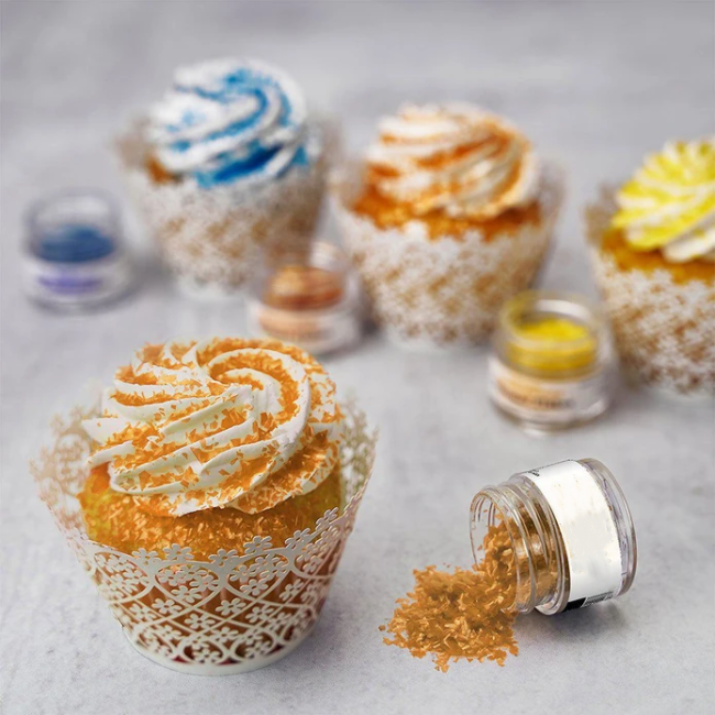 New Food Colorant Edible Glitter Flakes Metallic Gold Shiny Flakes for Drink Baking Decoration