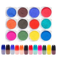 Factory price Magic Temperature Change Color Powder Thermochromic Pigment Powder Dust 12 Colors for nail polish ink arts paint