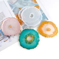DIY silicone coaster mold resin crafts mold wave shaped geode coaster silicone mold for epoxy resin craft DIY